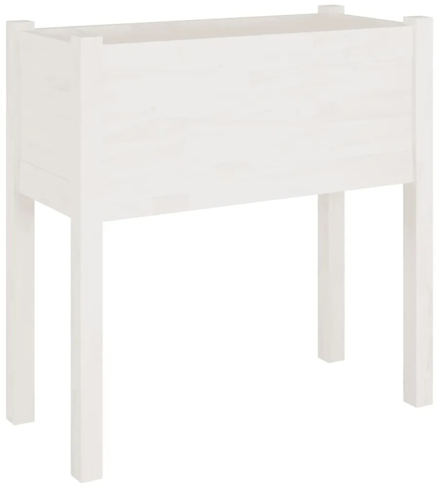 vidaXL Ζαρντινιέρες 2 τεμ. Λευκό 70 x 31 x 70 εκ από Μασίφ Ξύλο Πεύκου