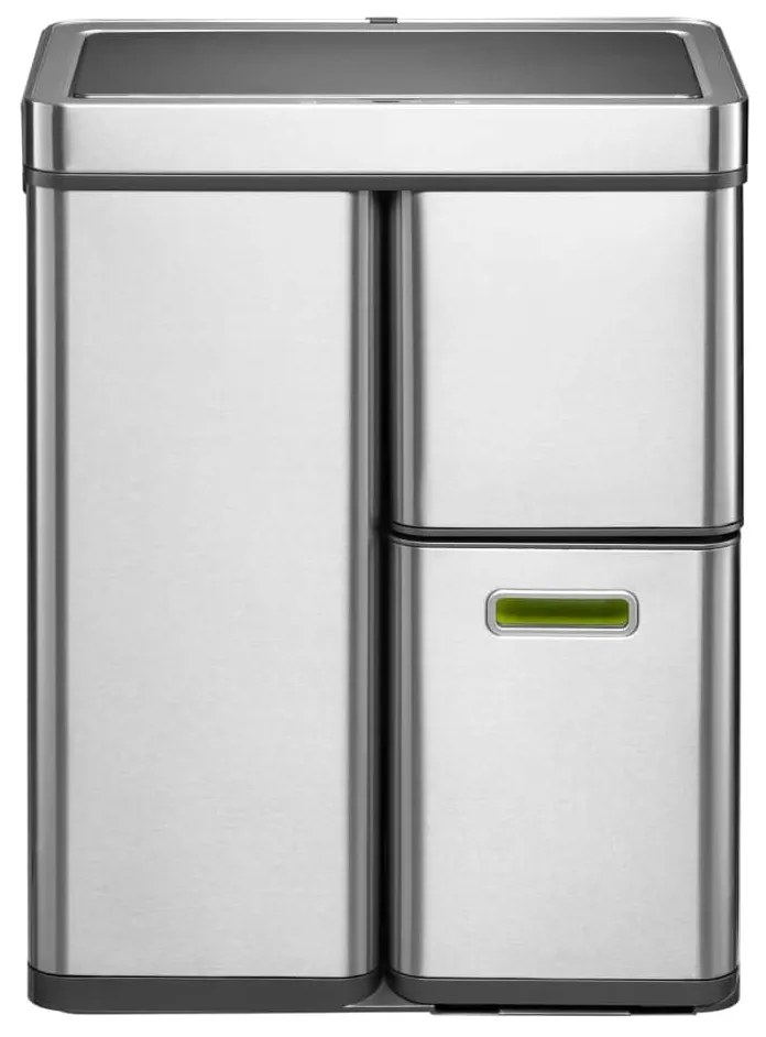 EKO Κάδος με Αισθητήρα Mirage Plus Ματ Ασημί 1x30 Λίτρα + 2x15 Λίτρα