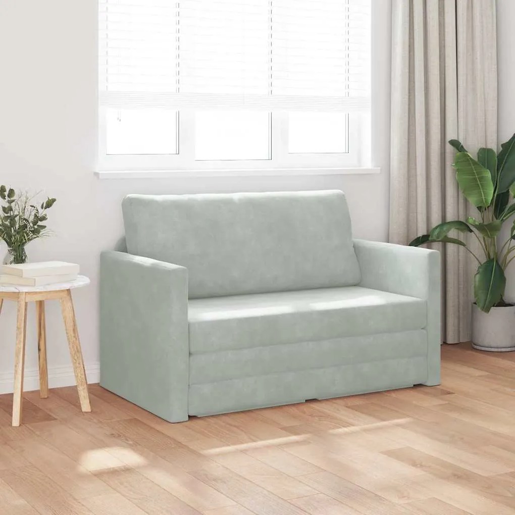 vidaXL Κρεβάτι καναπές Ανοιχτό γκρι 124 x 204 x 61 εκ Βελούδο