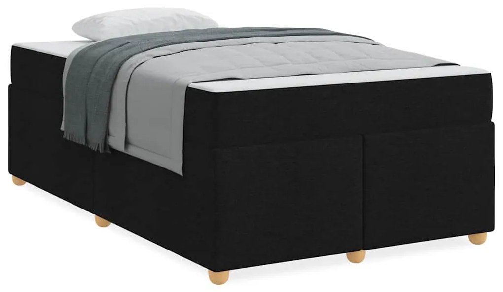 vidaXL Σκελετός κρεβατιού με στρώμα Μαύρο 120 x 190 cm ύφασμα