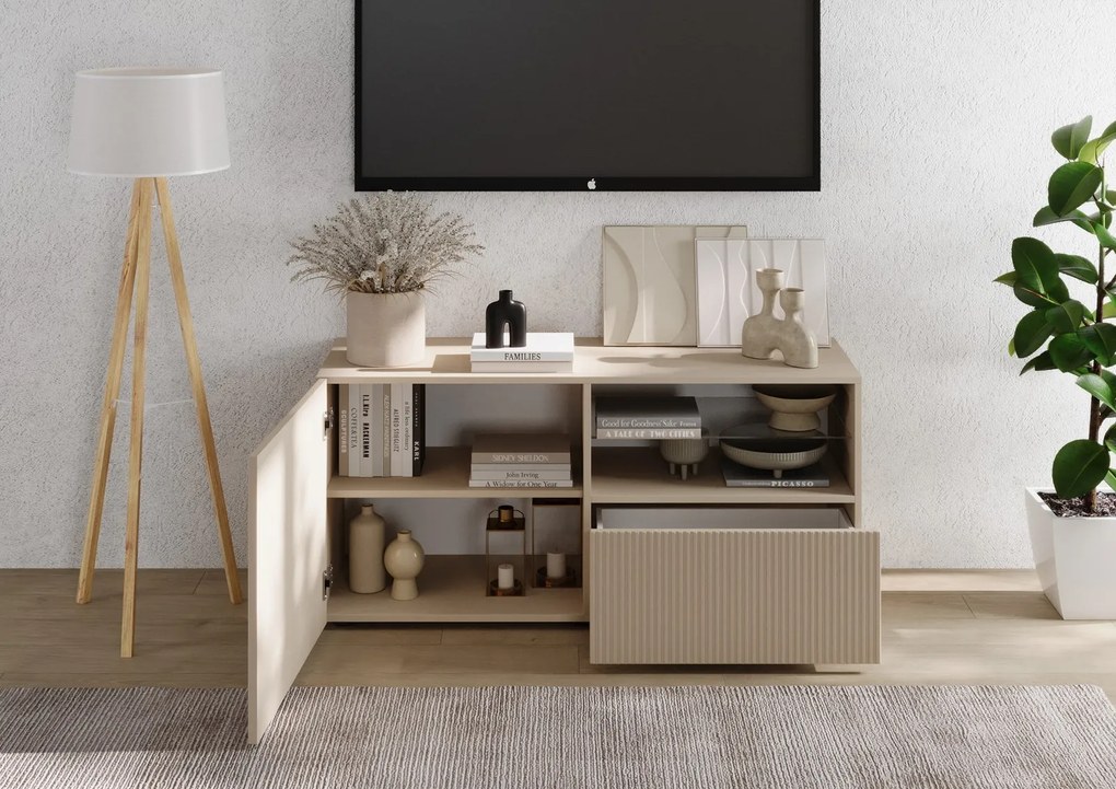 Έπιπλο Τηλεόρασης Ανθρακί Οξειδωμένο 121x43x57