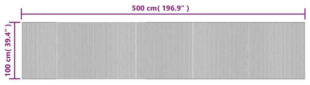 Χαλί Ορθογώνιο Ανοιχτό Φυσικό 100 x 500 εκ. Μπαμπού - Μπεζ