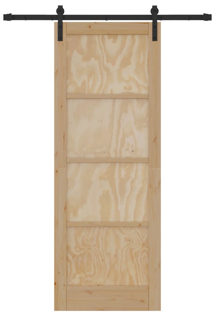 vidaXL Συρόμενη Πόρτα με Σετ Εξαρτημάτων 78x211 cm Σταθερό Ξύλο Πεύκου