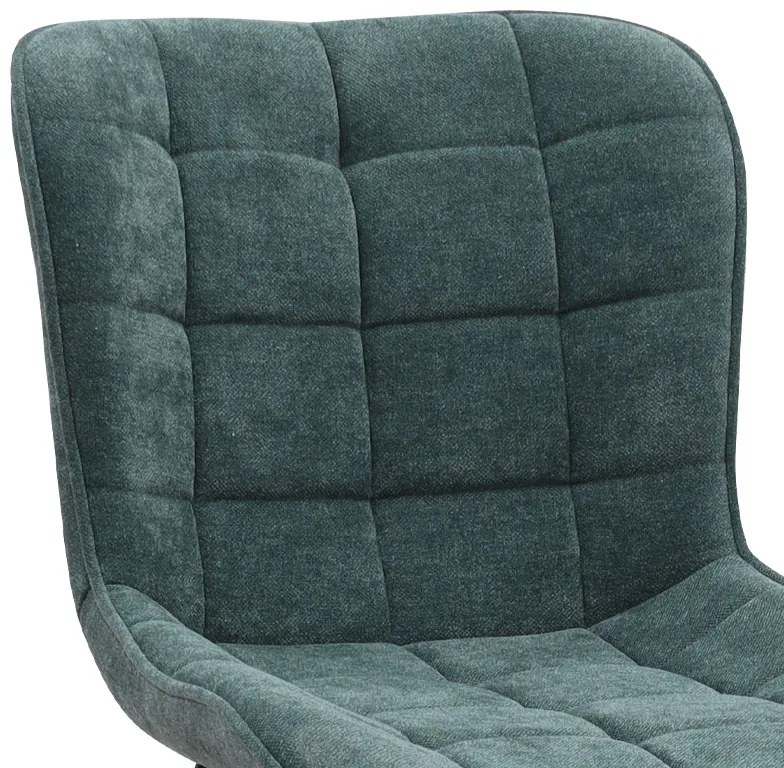 Καρέκλα τραπεζαρίας Chiara Megapap πράσινο ύφασμα - μεταλλικό μαύρο πόδι 48x58x81εκ.