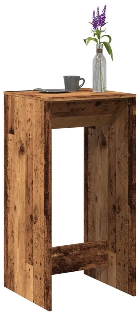 vidaXL Τραπέζι Μπαρ Όψη Παλαιού Ξύλου 51x50x103,5 εκ. Επεξ. Ξύλο