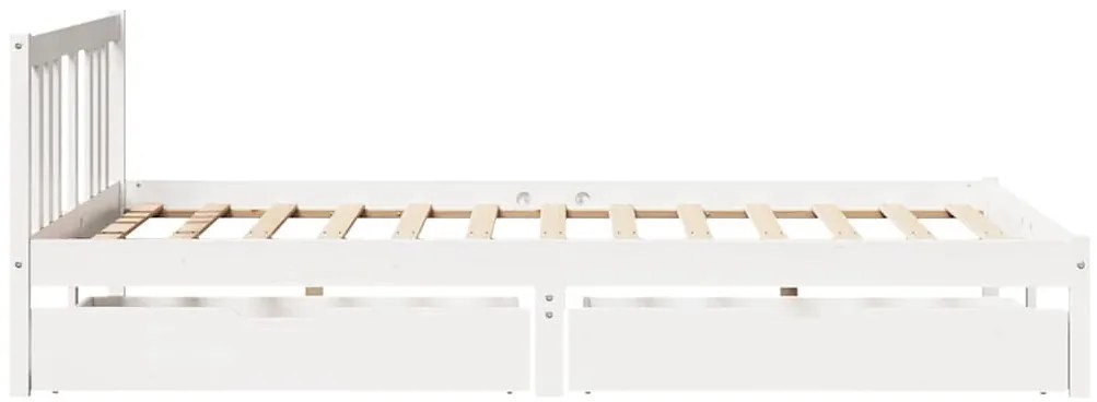 vidaXL Σκελετός Κρεβ. Χωρίς Στρώμα Λευκό 140x200 εκ Μασίφ Πεύκο