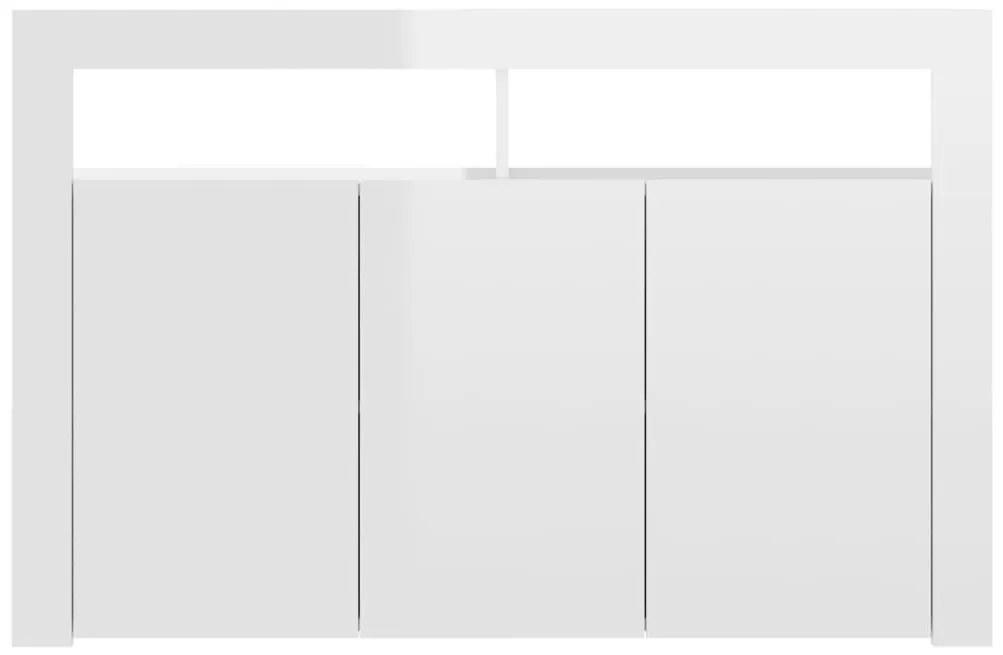 Μπουφές με LED Γυαλιστερό Λευκό 115,5 x 30 x 75 εκ. - Λευκό