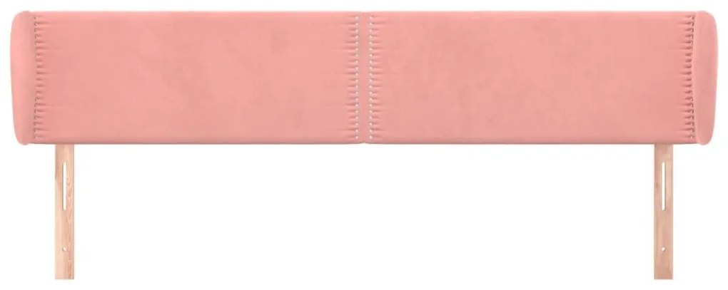 Κεφαλάρι με Πτερύγια Ροζ 183x23x78/88 εκ. Βελούδινο - Ροζ