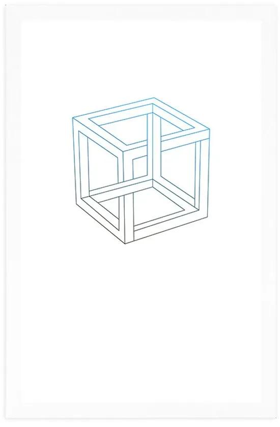 Αφίσα με παρπαστού Μινιμαλιστικός κύβος - 40x60 white