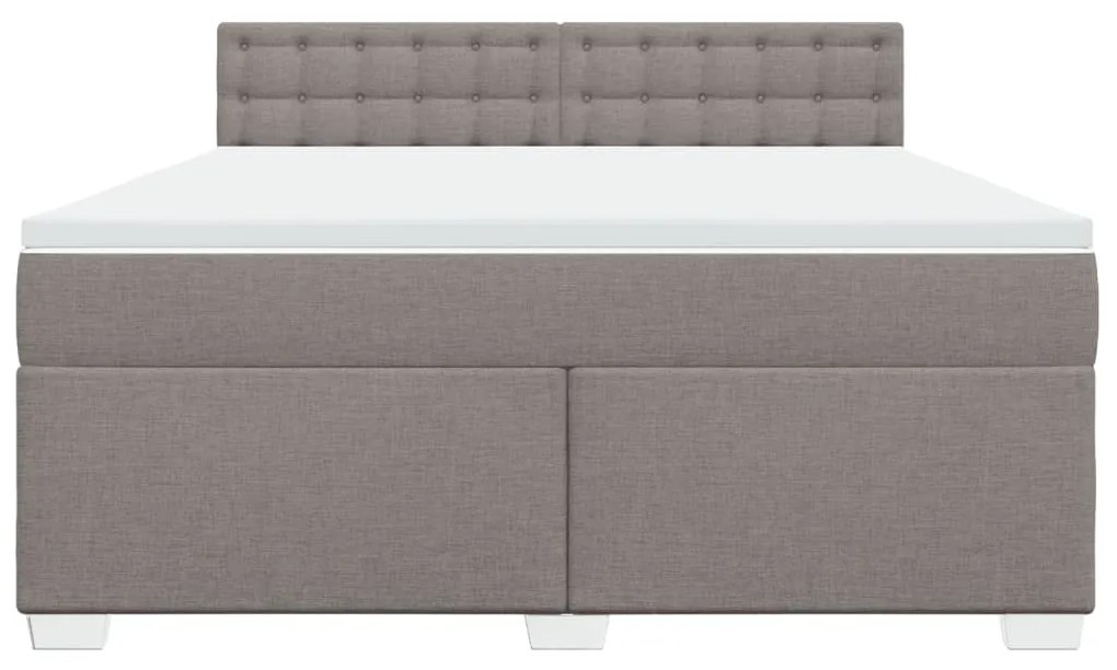 vidaXL Κρεβάτι Boxspring με Στρώμα Taupe 180x200 εκ. Υφασμάτινο