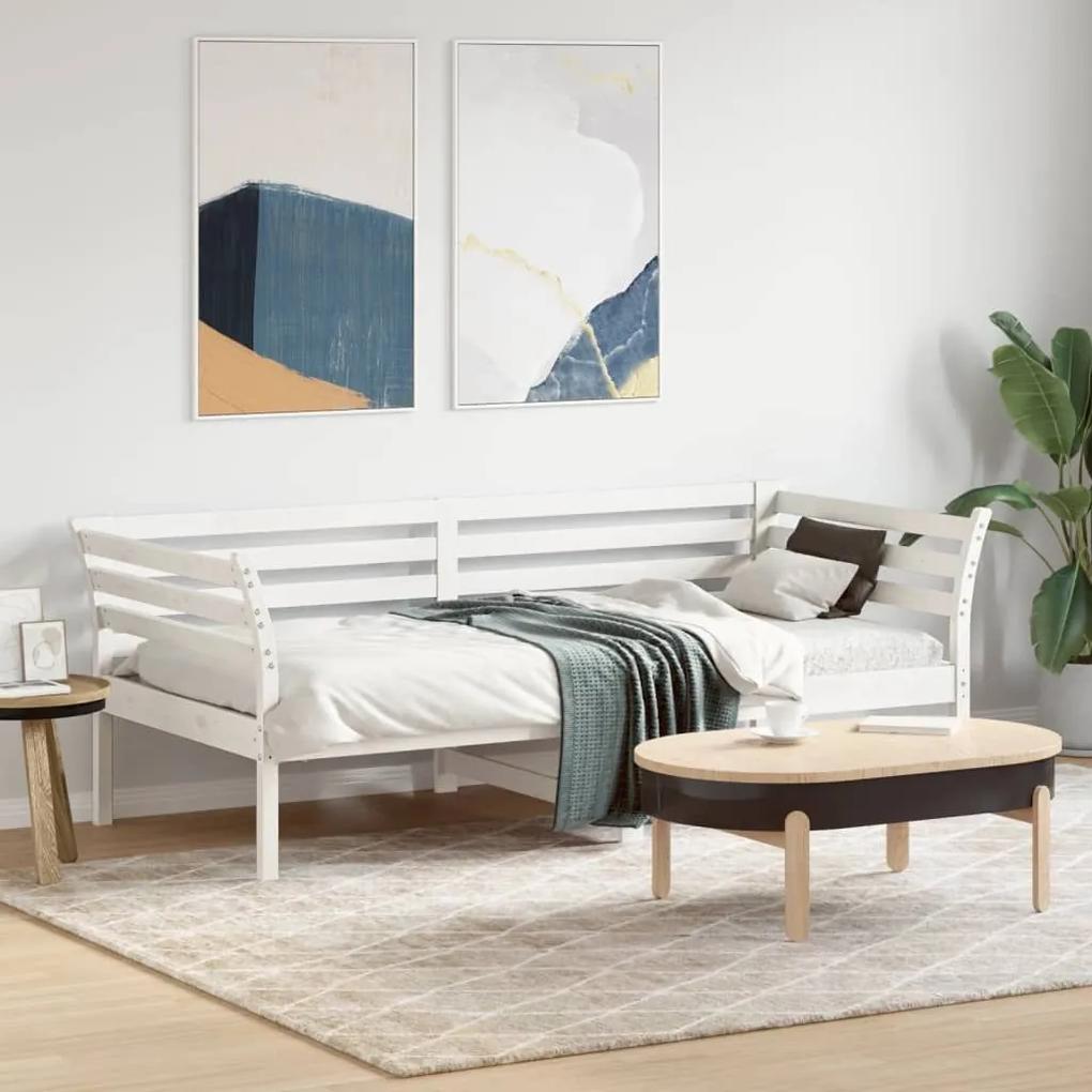 Καναπές Κρεβάτι Λευκός75x190 εκ. από Μασίφ Ξύλο Πεύκου - Λευκό