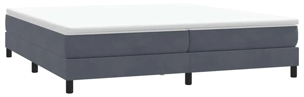 vidaXL Κρεβάτι Boxspring με Στρώμα Σκούρο Γκρι 180x210 εκ. Βελούδινο