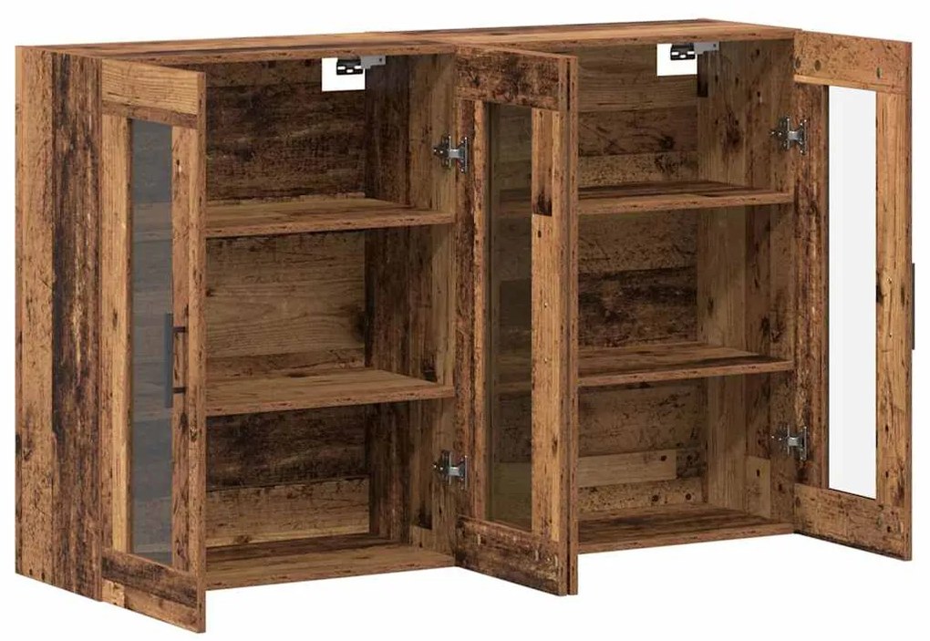 vidaXL Ντουλάπια Τοίχου 2 pcs Παλαιό ξύλο 69.5 x 34 x 90 εκ.