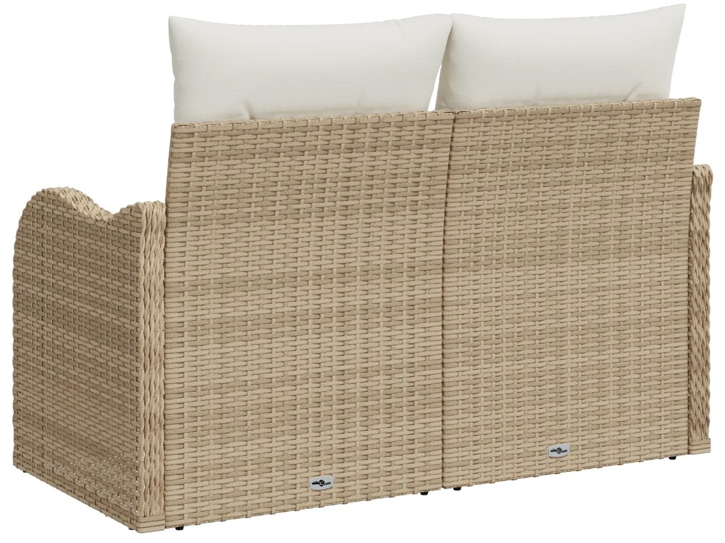 vidaXL Καναπές Κήπου με μαξιλάρι Μπεζ 121 x 62 x 69εκ συνθετικό ρατάν