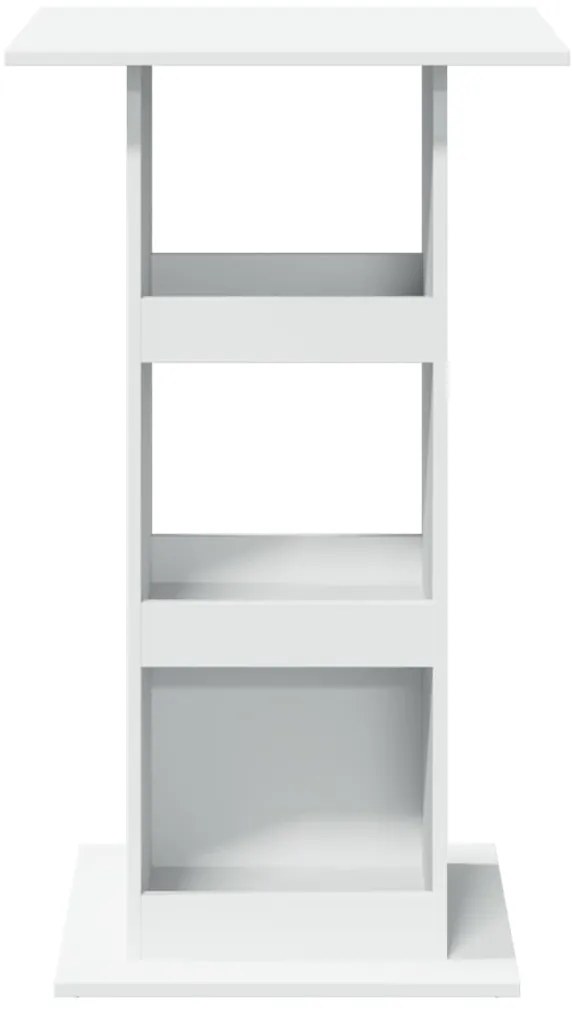 vidaXL Τραπέζι Μπαρ με Ράφια Λευκό 60x60x102 εκ. Επεξεργ. Ξύλο