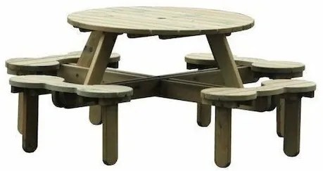 Ξύλινο Στρογγυλό Τραπέζι κήπου 8 θέσεων 236x236x82εκ