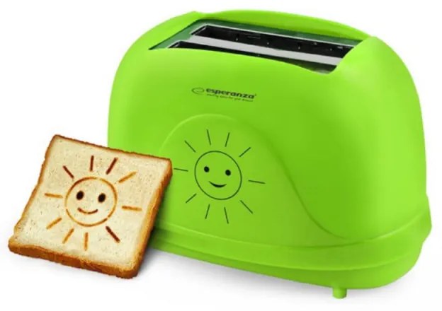 Προϊόν με ανοιχτή συσκευασία: Esperanza EKT003 Smiley Toaster, 750W, 2 Smiley Stamps, 7 Levels, Green