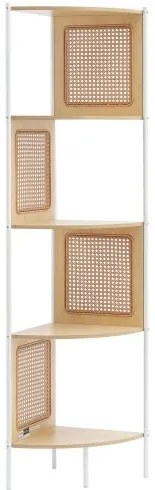 VEVOR Rattan Corner Bookshelf 5-Tier Bamboo Ladder Narrow Shelf Wall Corner Rack