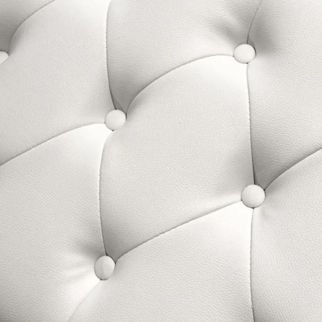Ταμπουρέ Υποπόδιο ΕΜΜΑ τύπου CHESTERFIELD PU Λευκό ματ 80x44x39Y εκ. 80x44x39 εκ.