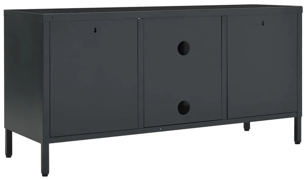 vidaXL Έπιπλο Τηλεόρασης Ανθρακί 105 x 35 x 52 εκ από Ατσάλι και Γυαλί