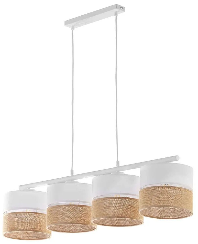 Φωτιστικό Οροφής - Ράγα Linobianco 6576 4xΕ27 15W 94x95cm Natural-White TK Lighting