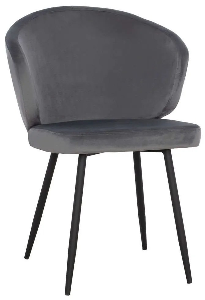 Πολυθρόνα Jiya HM8728.01 60x60x85cm Black-Grey Velvet, Metal