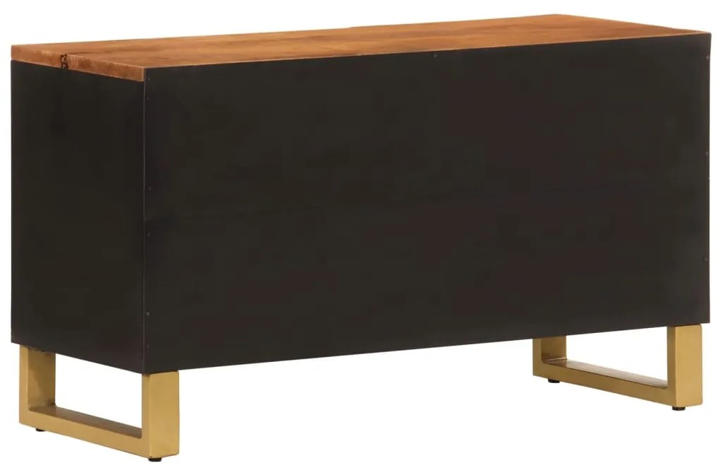vidaXL Έπιπλο Τηλεόρασης Καφέ/Μαύρο 80x31,5x46 εκ. Μασίφ Ξύλο Μάνγκο