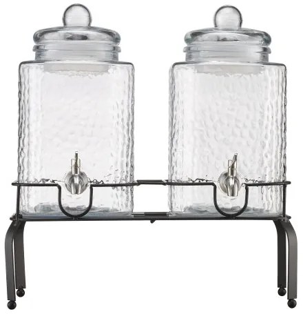 VEVOR Drink Dispenser 5.5L Beverage Dispenser for Parties Glass with Stand 2PCS