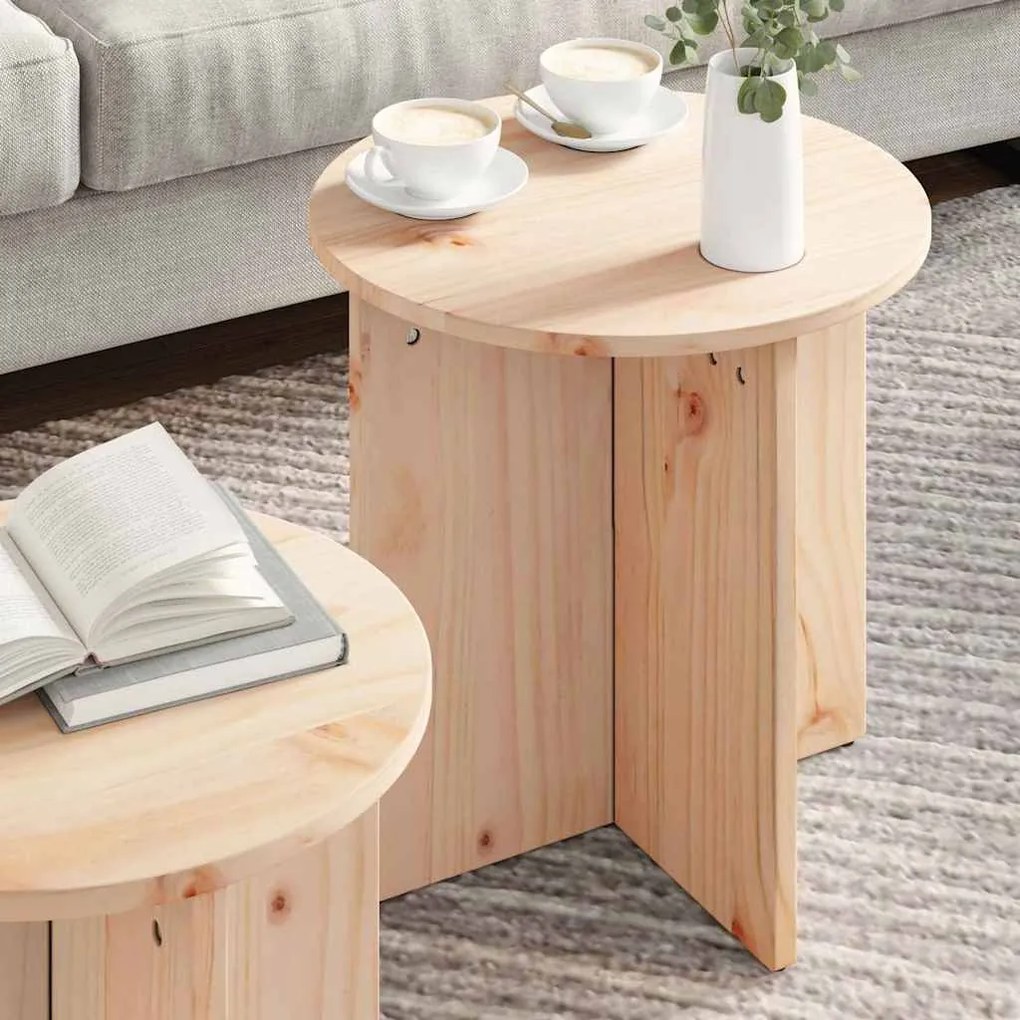 vidaXL Τραπεζάκι σαλονιού 2 pcs Φυσικό 41.5 x 41.5 x 41 εκ