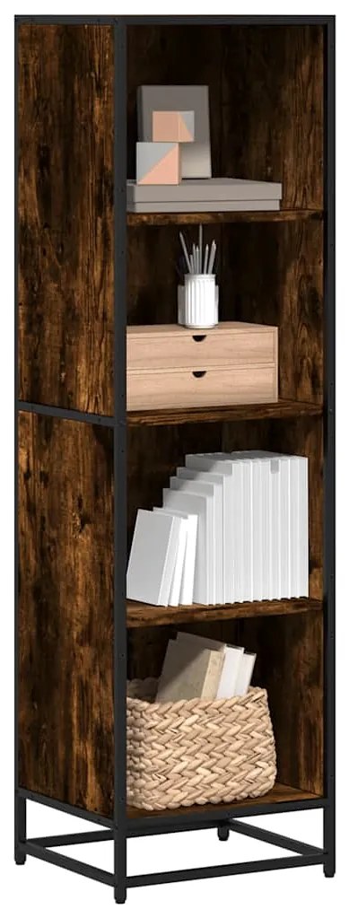 Βιβλιοθήκη Καπνιστή Δρυς 40x35x139 εκ. από Επεξεργασμένο Ξύλο