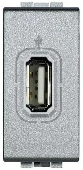 Πρίζα USB 1 Στοιχείου Αλουμίνιο Bticino NT4285 Legrand-NT4285-Αλουμίνιο NT4285