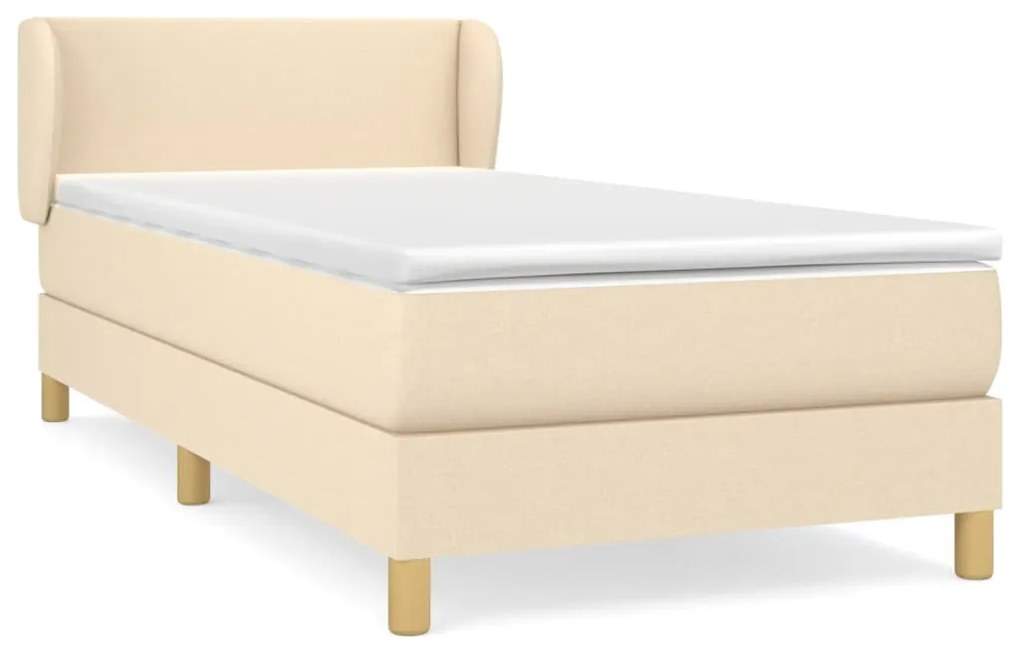 ΚΡΕΒΑΤΙ BOXSPRING ΜΕ ΣΤΡΩΜΑ ΚΡΕΜ 90X190 ΕΚ.ΥΦΑΣΜΑΤΙΝΟ 3126610