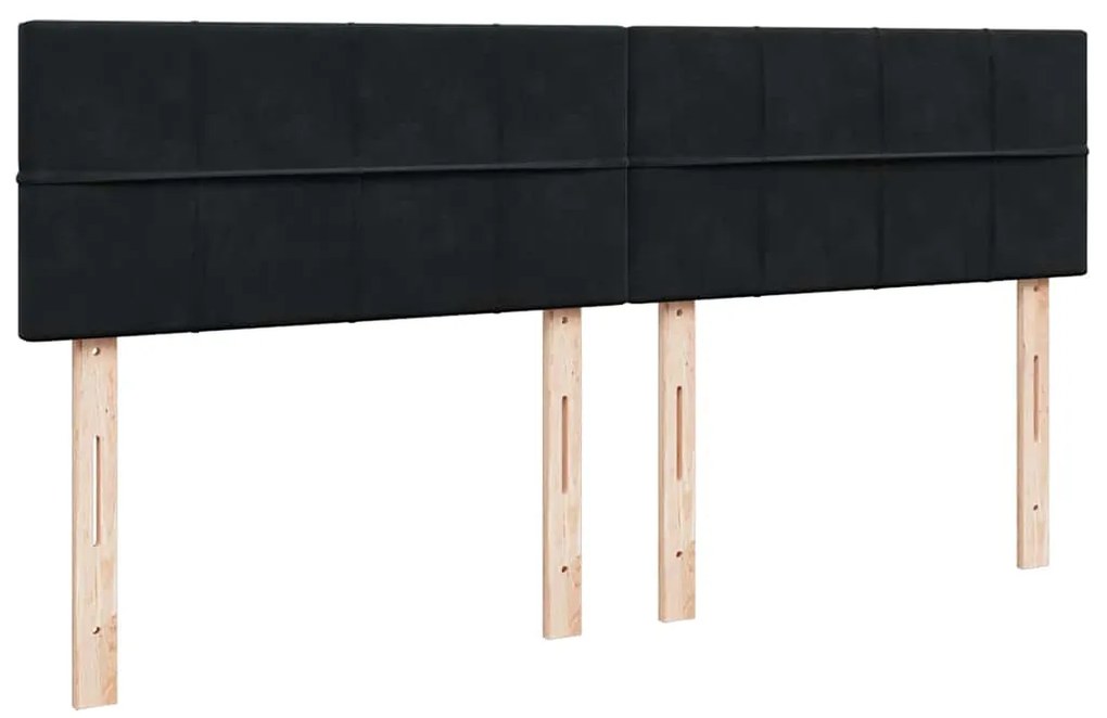 vidaXL Κρεβάτι Boxspring με Στρώμα Μαύρο 180x200 εκ. Βελούδινο