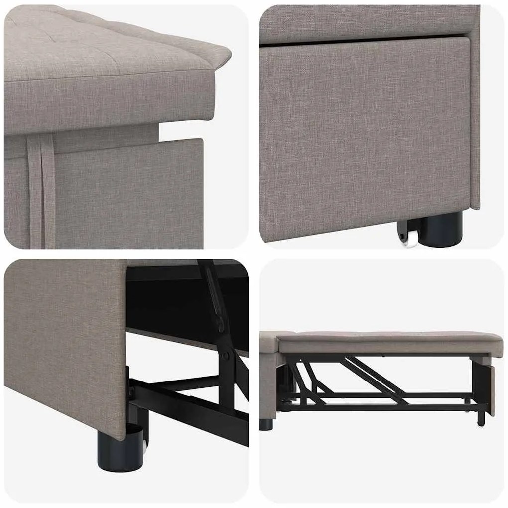 vidaXL Κρεβάτι καναπές Taupe 194 x 67 x 37 εκ ύφασμα
