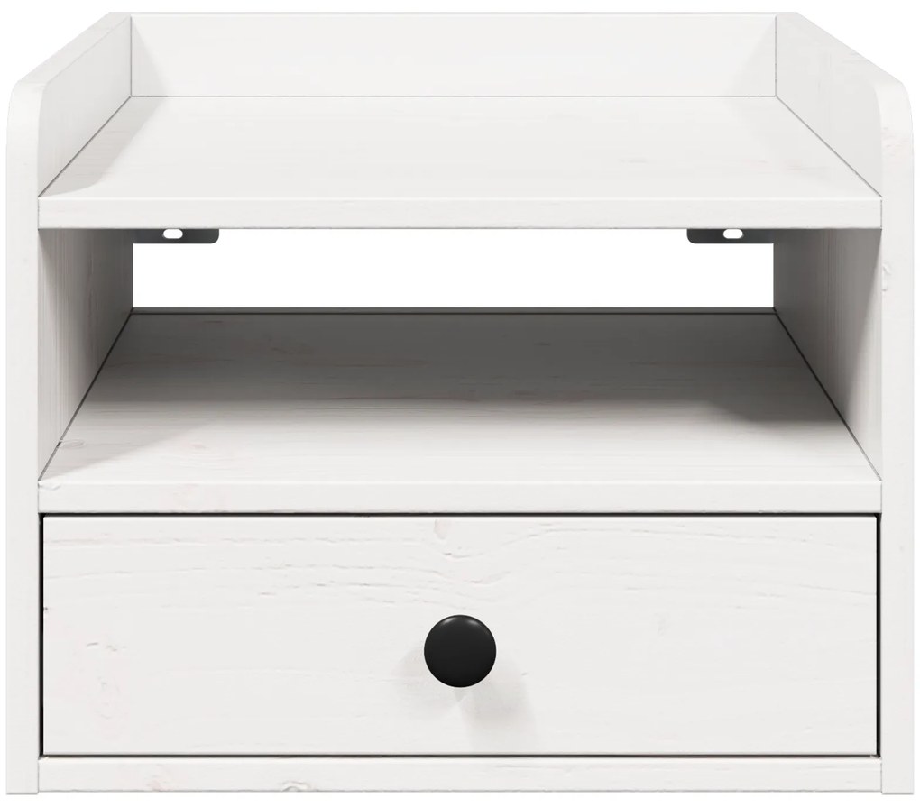 vidaXL Κομοδίνο με συρτάρι Λευκό 38 x 36 x 29.5 εκ Μασίφ ξύλο πεύκου