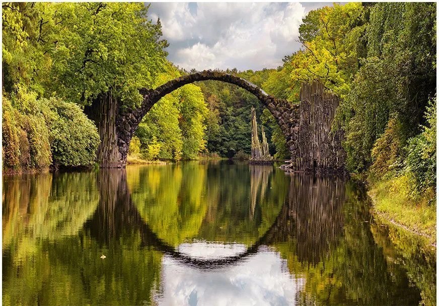 Αυτοκόλλητη φωτοταπετσαρία - Devil's Bridge in Kromlau,Germany  - 196x140