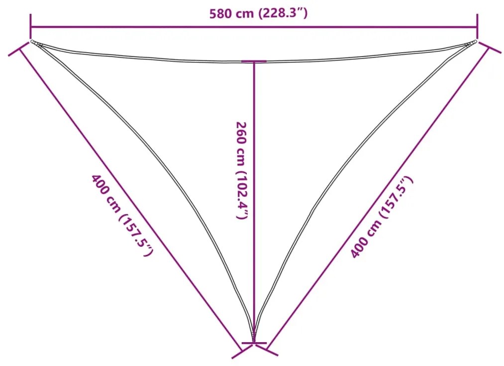 Πανί Σκίασης Τρίγωνο Καφέ 4 x 4 x 5,8 μ. από Ύφασμα Oxford - Καφέ