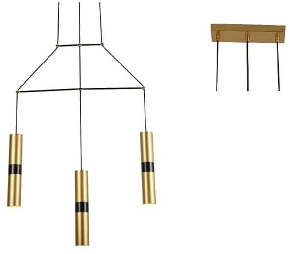 Φωτιστικό Οροφής - Ράγα HM853P66BR 3XGU10 66X8XH150 Brass Aca Decor Metal