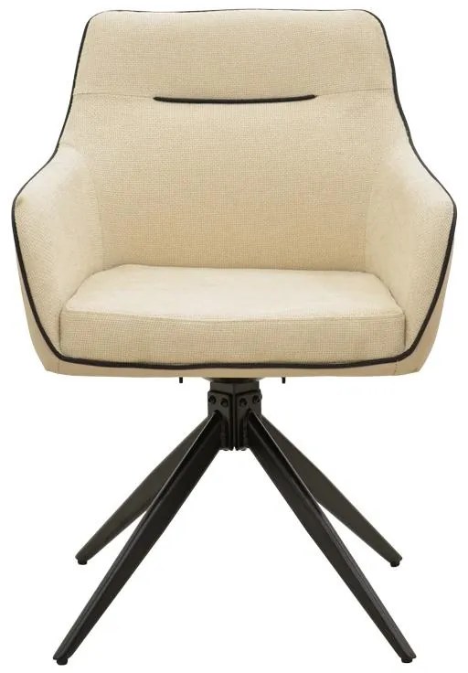 Καρέκλα - Πολυθρόνα Debra Περιστρεφόμενη Μπέζ Ύφασμα- PU με Μαύρο Μεταλλικό Πόδι 60x64x83εκ. 60x64x83 εκ.