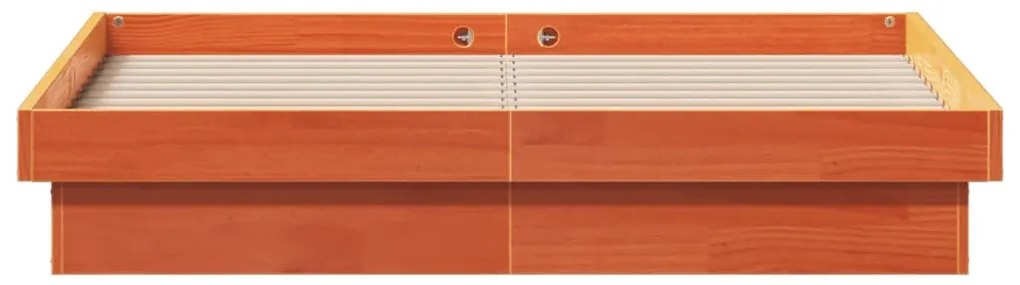 vidaXL Πλαίσιο Κρεβατιού LED Καφέ Κεριού 120x200εκ Μασίφ Ξύλο Πεύκου