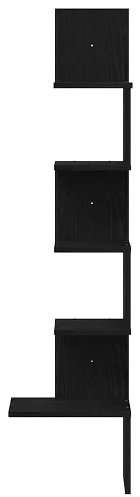 vidaXL Γωνιακό ράφι τοίχου  Μαύρο 32x32x127,5 cm Κατασκευασμένο ξύλο