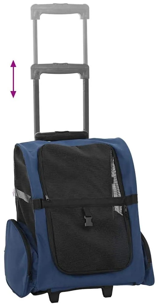 vidaXL Καρότσι Κατοικίδιων 3 σε 1 Μπλε 48x32x(57-106) εκ. από Ύφασμα Oxford