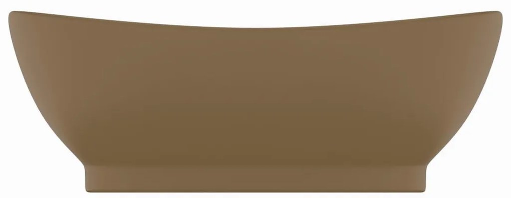 Νιπτήρας με Υπερχείλιση Οβάλ Κρεμ Ματ 58,5x39 εκ. Κεραμικός - Κρεμ