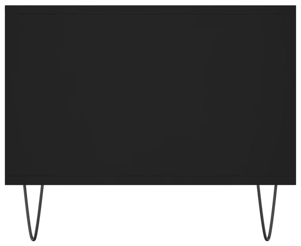 Τραπεζάκι Σαλονιού Μαύρο 102x50x40 εκ. από Επεξεργασμένο Ξύλο - Μαύρο