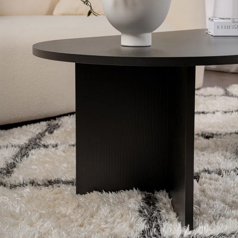 Τραπέζι σαλονιού Tabletod pakoworld σε μαύρη απόχρωση 119x60x40εκ