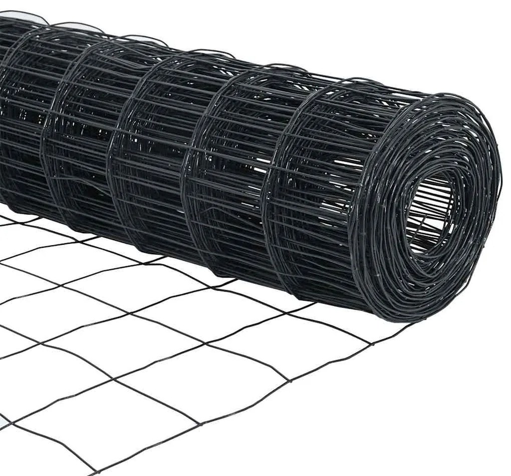 vidaXL Φράχτης Εuro Γκρι 1,6 x 10 m Σίδηρος με επικάλυψη PVC