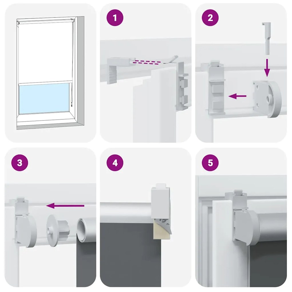 vidaXL Roller Blind Blackout γκρί 155x130 cm Πλάτος υφάσματος 151,6cm