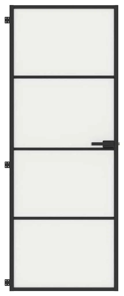 vidaXL Εσωτερική Πόρτα Μαύρη 76x201,5 εκ. Ψημένο Γυαλί και Αλουμίνιο