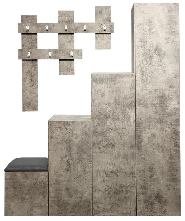 Έπιπλο εισόδου Nenich pakoworld σε γκρι oak απόχρωση 150x37x180εκ
