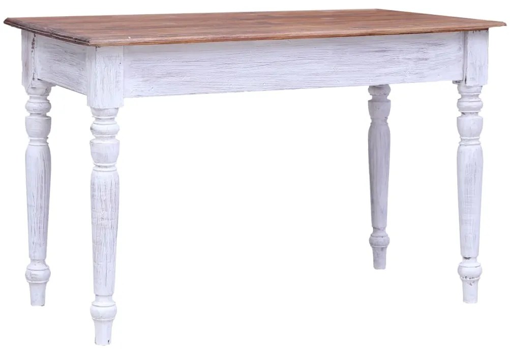 vidaXL Γραφείο με Συρτάρια Λευκό 117x57x75 εκ. Μασίφ Ανακυκλωμένο Ξύλο